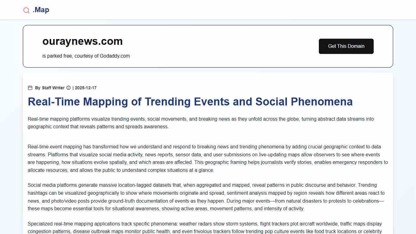 Real-Time Mapping of Trending Events and Social Phenomena .Map