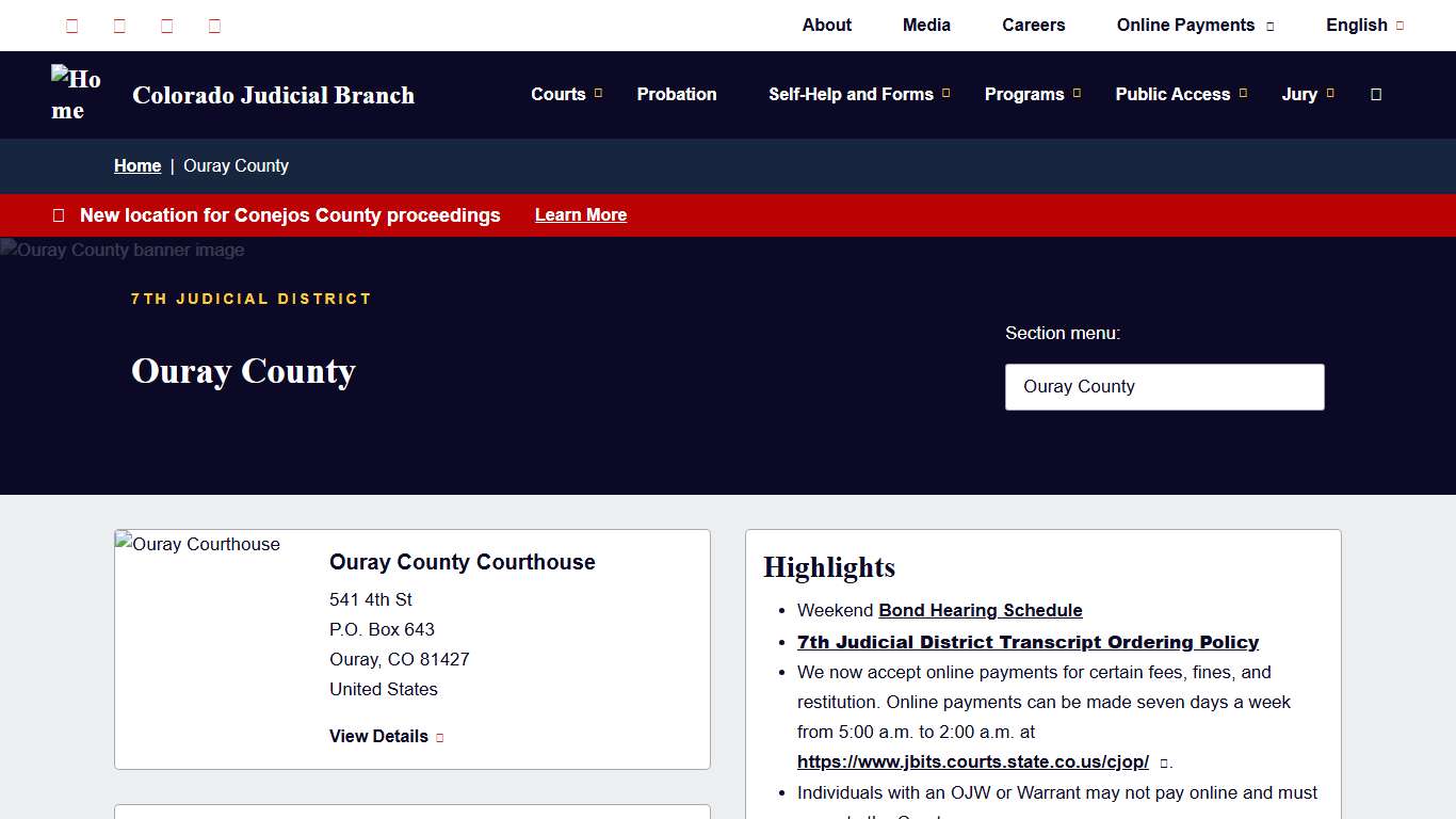 Ouray County Colorado Judicial Branch